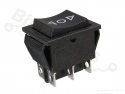 Switch rocker snap-in on/off rectangular black up/down